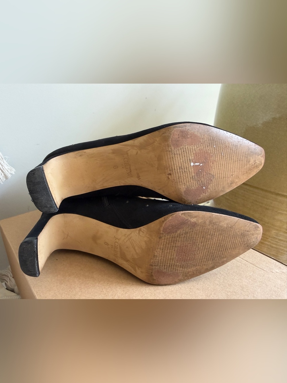 J. Crew Black Studded Vegan Suede Ankle Booties - Picture 9 of 13